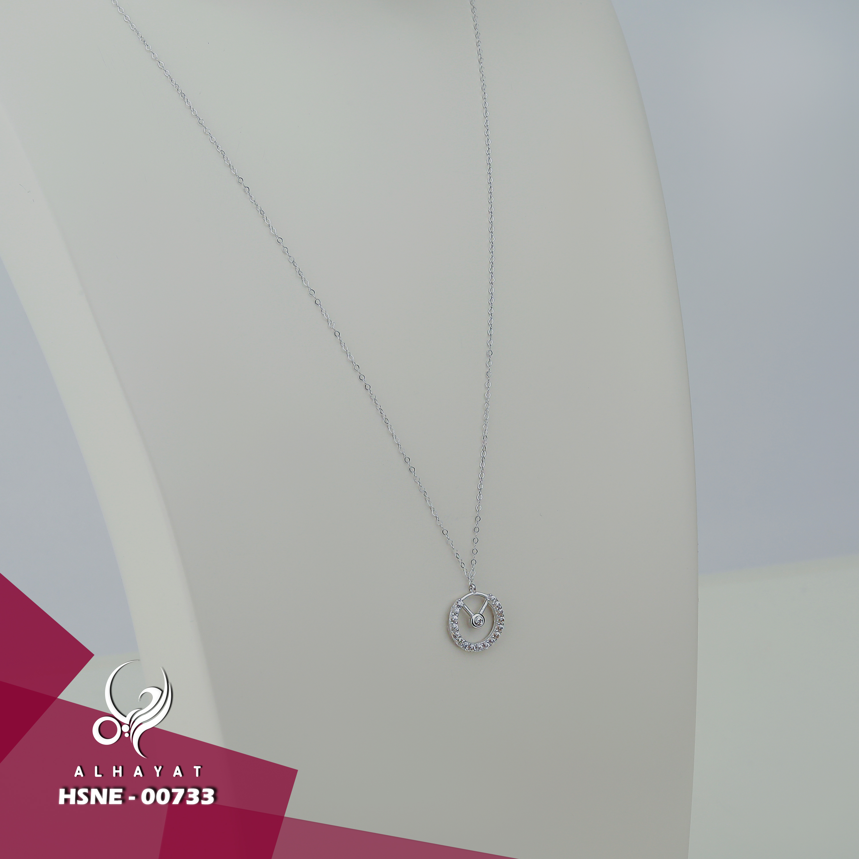 18k white gold choker, made in Turkey - (H-1140)